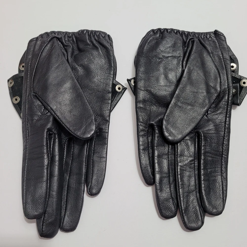 Aldo Black Studded Short Leather Gloves